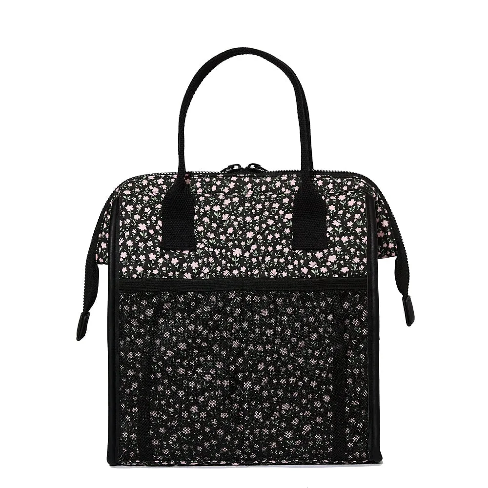 the LUNCH BAG quilted Black Floral