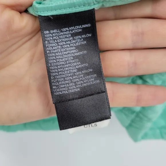 The north face thermoball surf green quilted puffer packable small Petit
