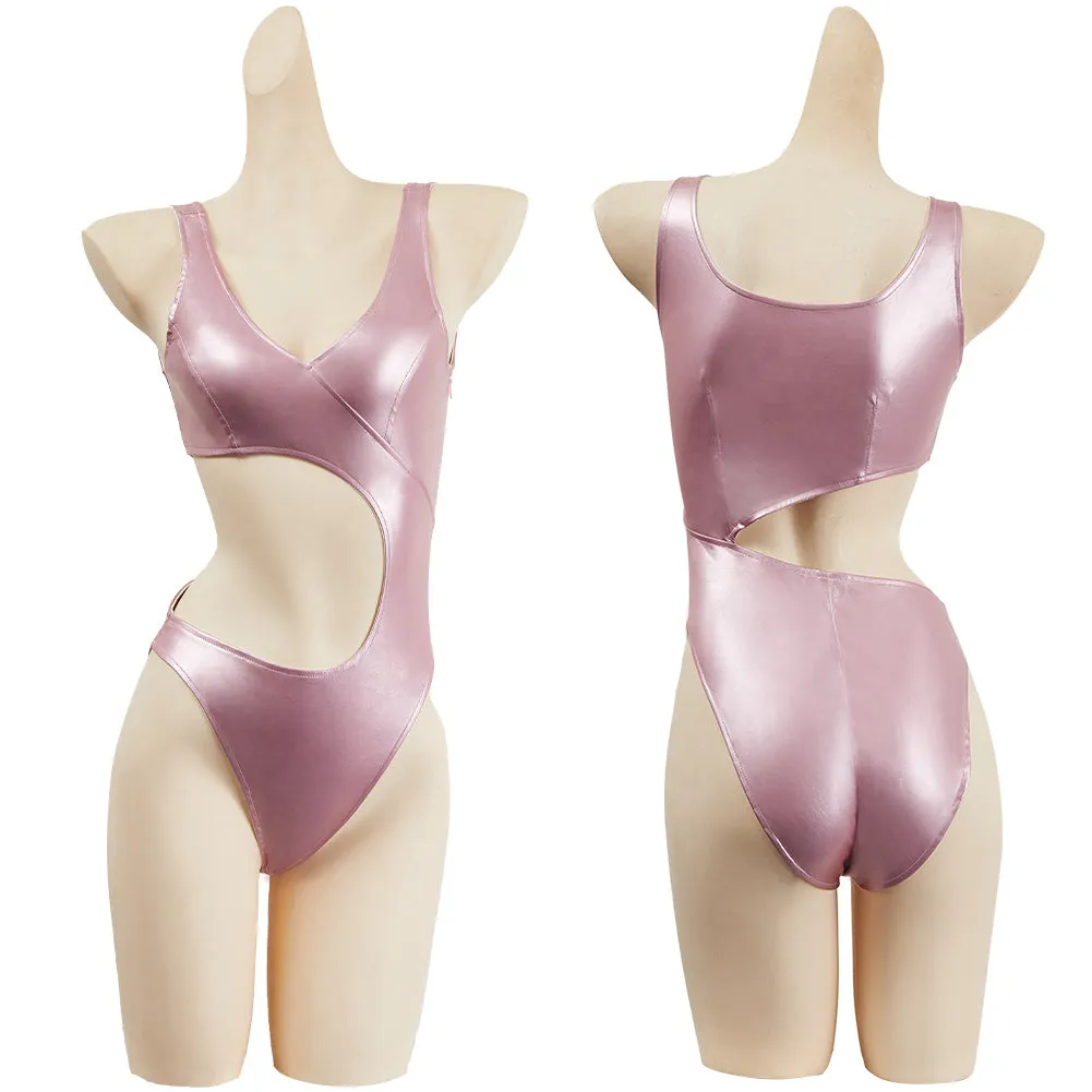The Substance (2024) Horror Movie Sue Pink Jumpsuit Cosplay Costume Outfits
