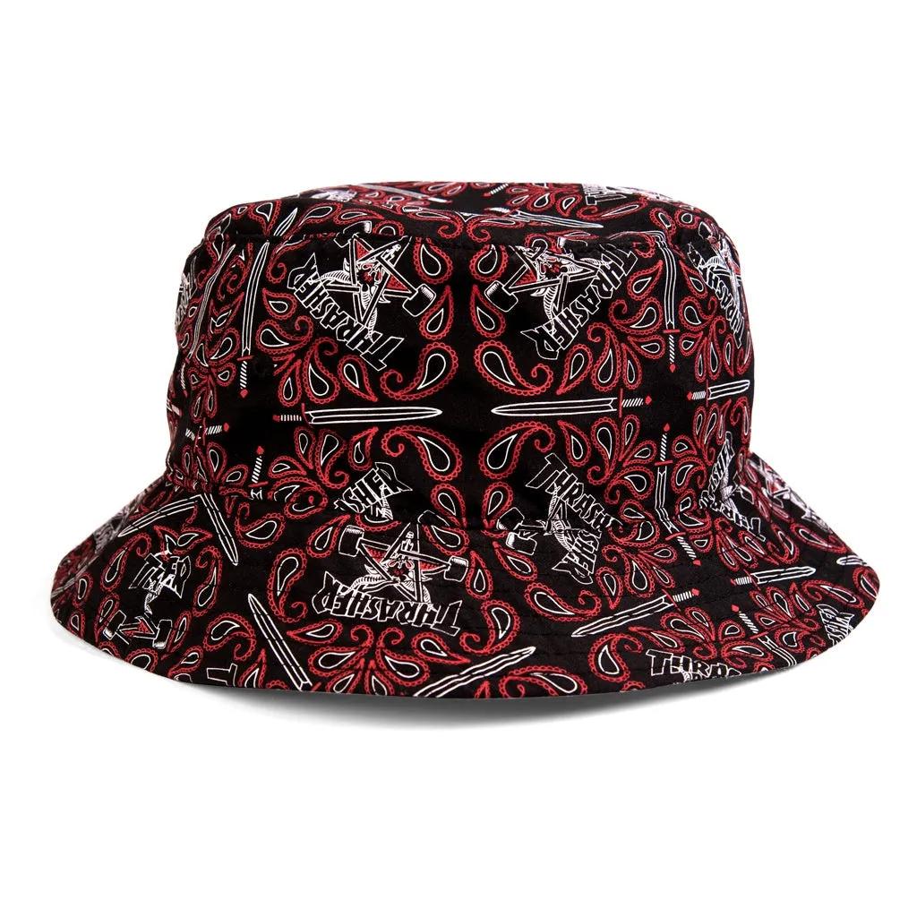 Thrasher Bandana Bucket Hat - Black Red