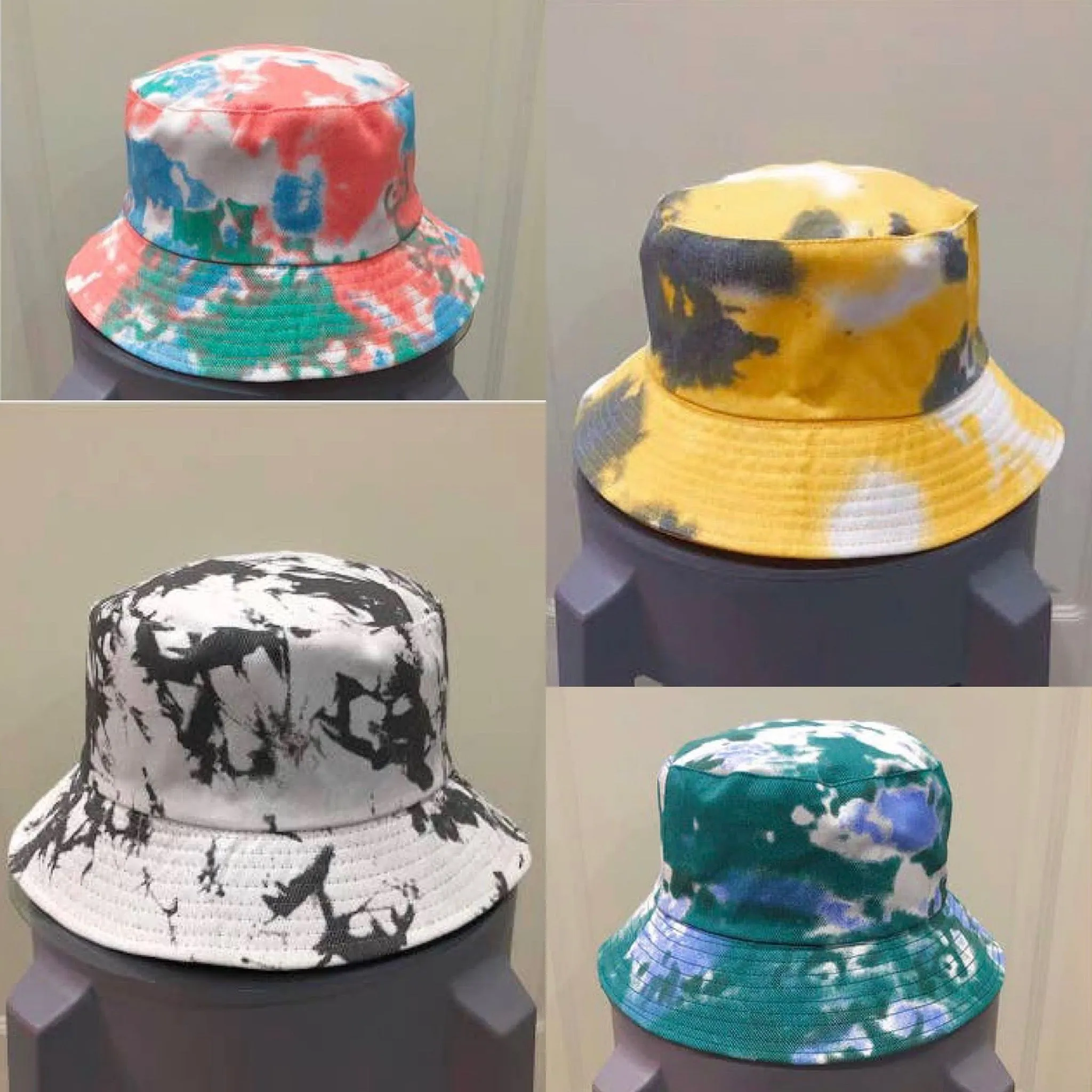 Tie Dye Bucket Hat - Black/White - 100% Cotton