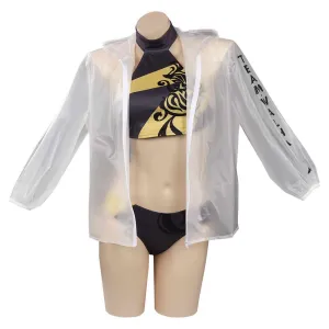 Tokyo Revengers Hanemiya Kazutora Swimsuit Cosplay Costume Bikini Top Shorts Swimwear Coat Outfits Halloween Carnival Suit