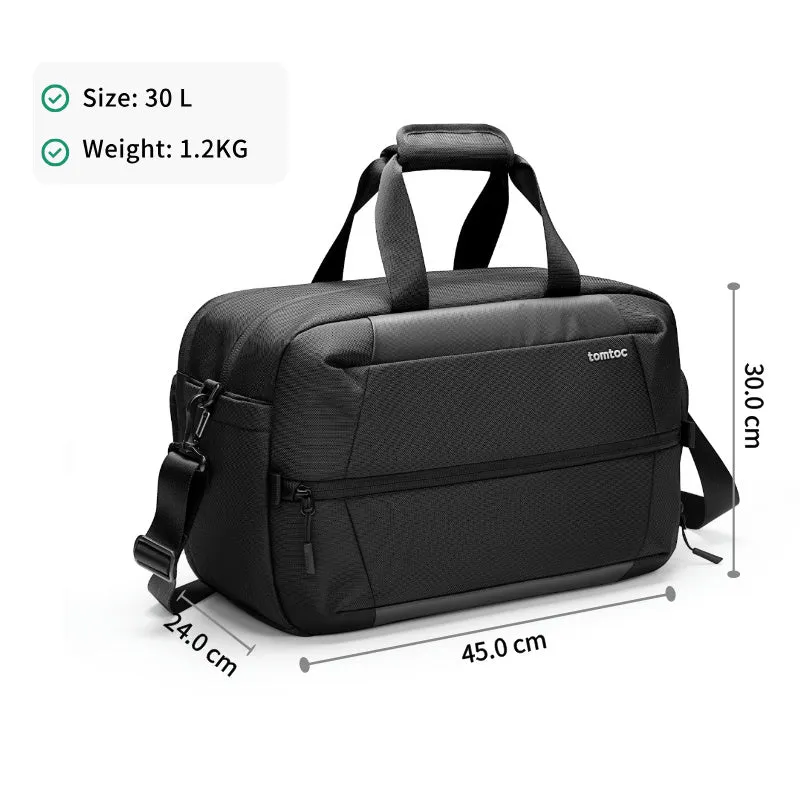 Tomtoc 30L Travel Duffel | Water-Resistant, Laptop & Shoe Compartments, Fits 16” MacBook