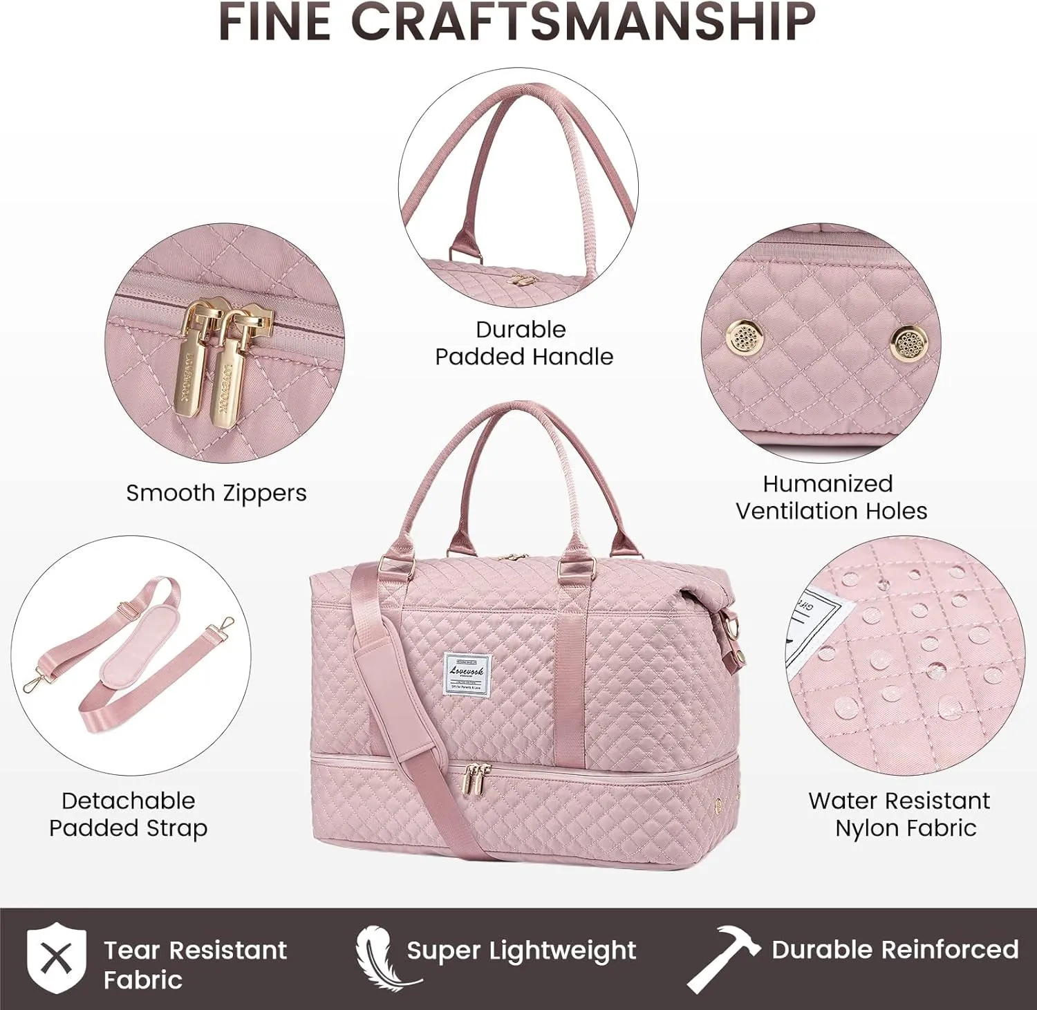 Travel Duffle Bag,Weekender Bags for Women with Shoe Compartment，Carry on Overnight Bag with Toiletry Bag,Gym Duffel Bag with Wet Pocket, Hospital Bags for Labor and Delivery
