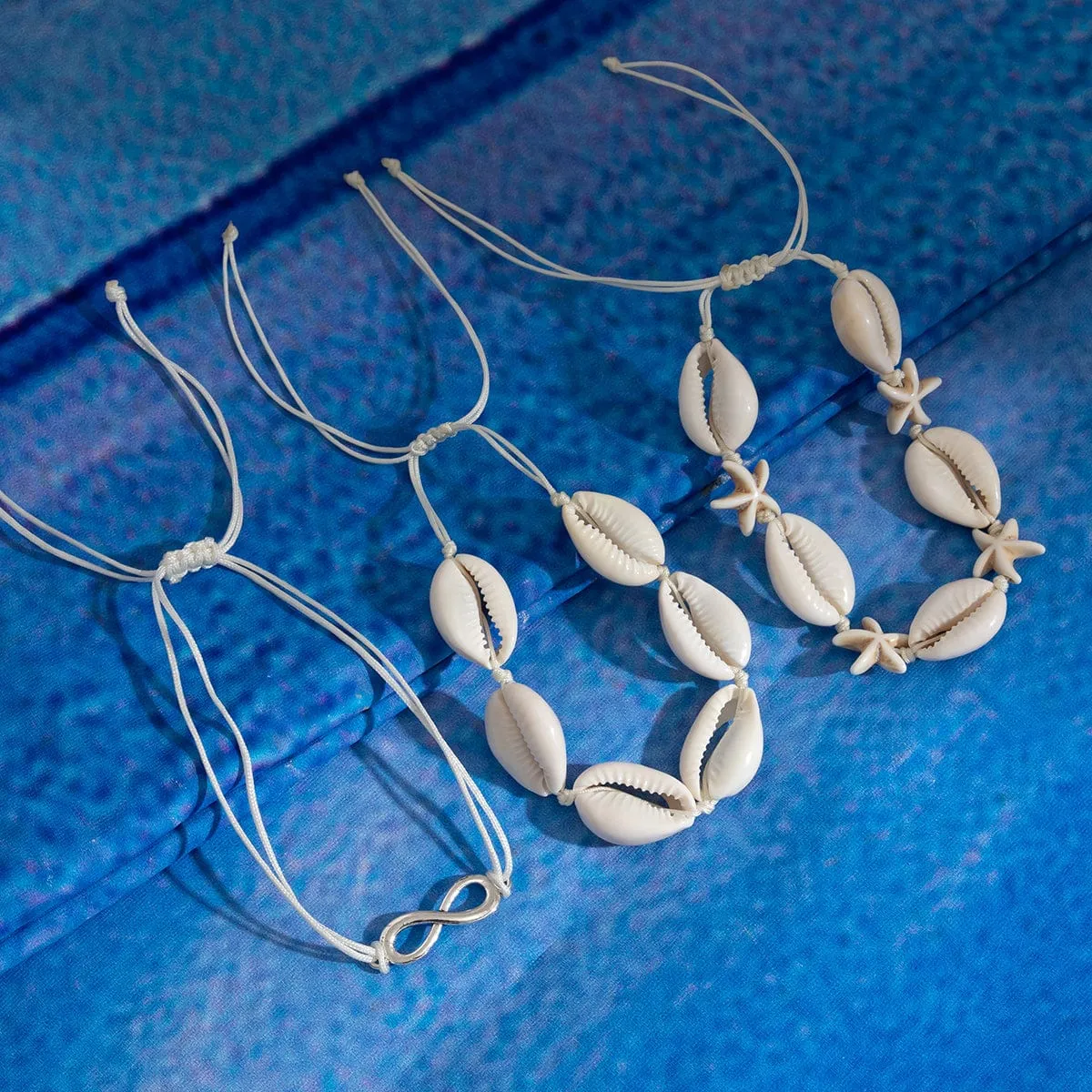 Trendy Layered Infinity Starfish Shell Bracelet Set