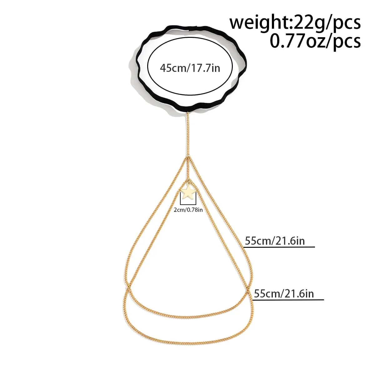 Trendy Layered Star Charm Elastic Thigh Leg Chain