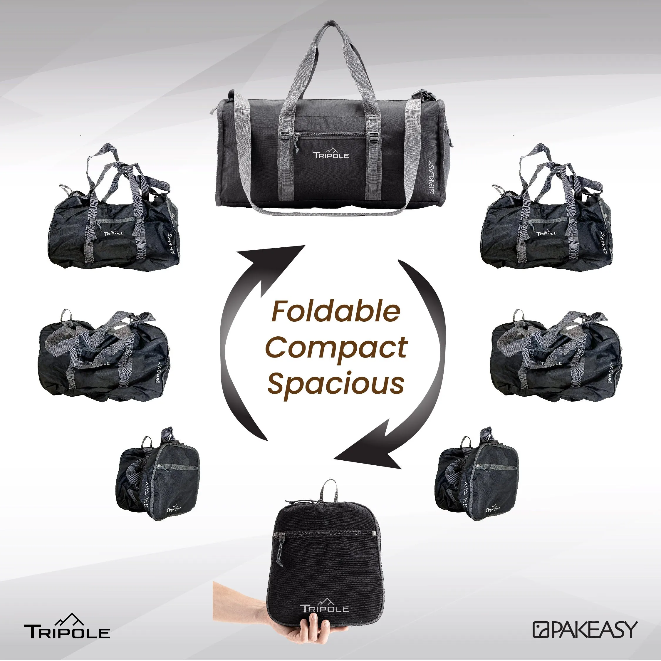Tripole PAKEasy Foldable Duffel Bag | Portable Bag for Traveling | 40 Litres