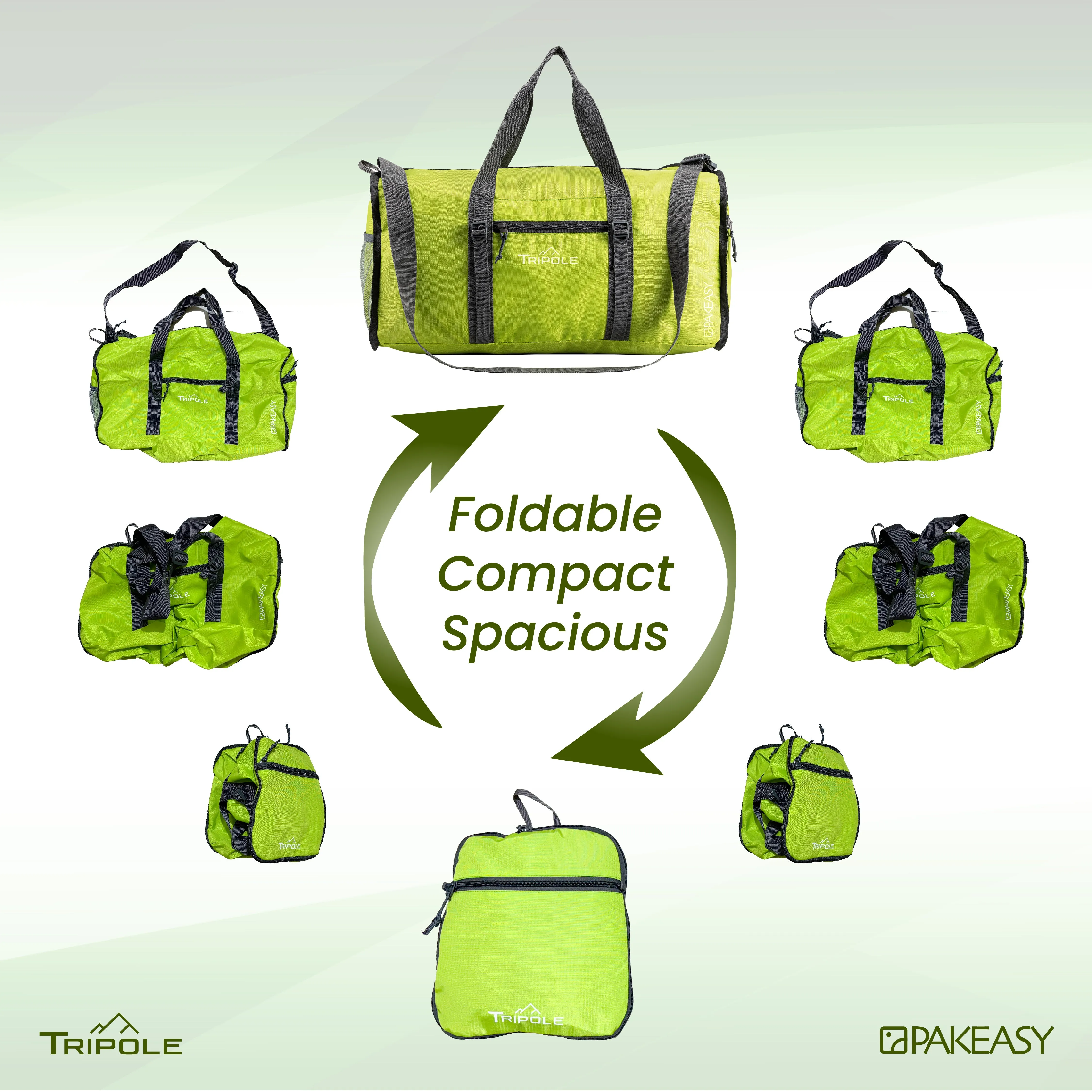 Tripole PAKEasy Foldable Duffel Bag | Portable Bag for Traveling | 40 Litres