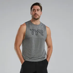 TYR Grey ClimaDry™ Big Logo Tech Tank