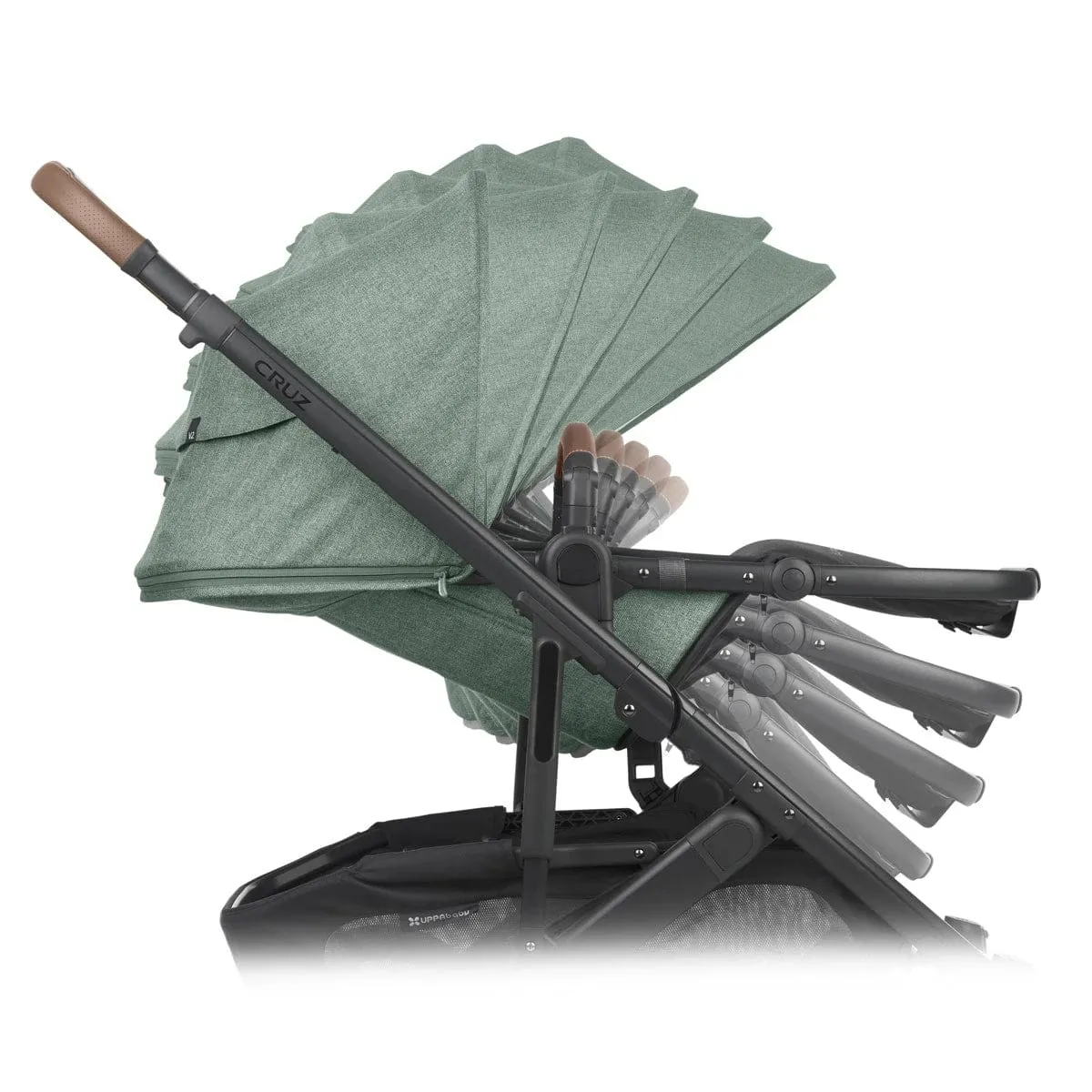 UPPAbaby Cruz V2 Stroller - Gwen (Green Melange/Carbon/Saddle Leather)