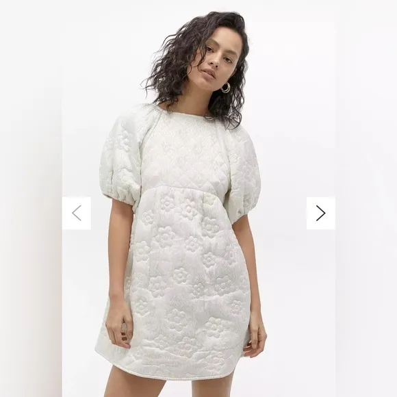 Urban Outfitters NEW Kimchi Blue Astrid Embroidered Babydoll Mini Dress Size XS