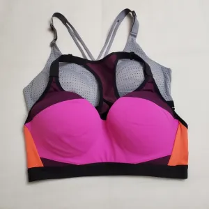 Victoria's Secret Set Of 2 Sports Bra's Size 34C Athleisure Gym Wear Colorful