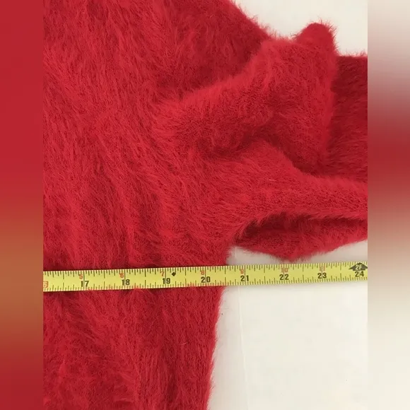 Victoria's Secret sz S Cozy Red Long Sleeve Fuzzy Sweater Loungewear EUC SEXY