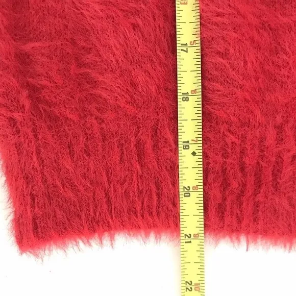 Victoria's Secret sz S Cozy Red Long Sleeve Fuzzy Sweater Loungewear EUC SEXY