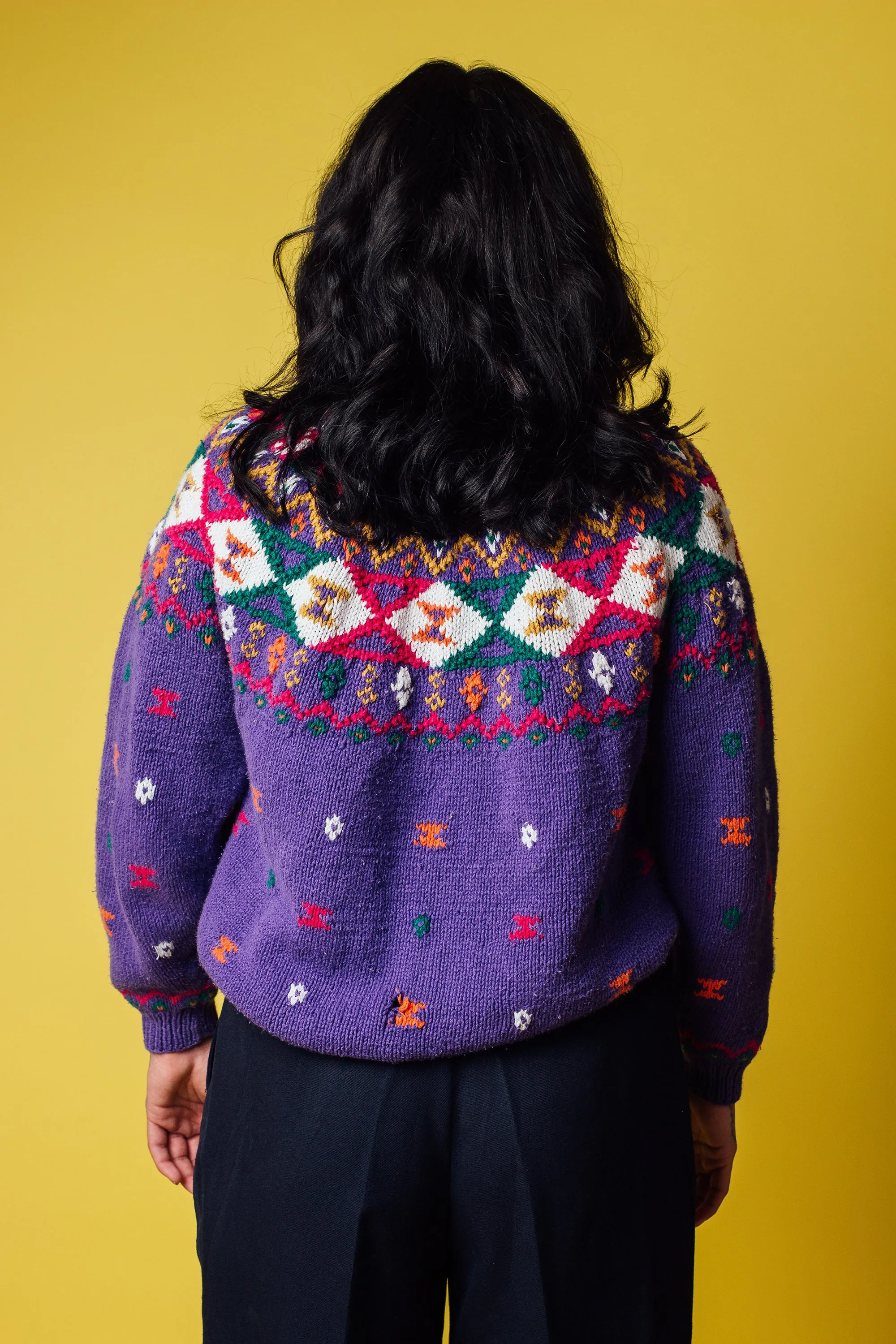 Vintage 80's Pastel Purple Pullover Sweater | M