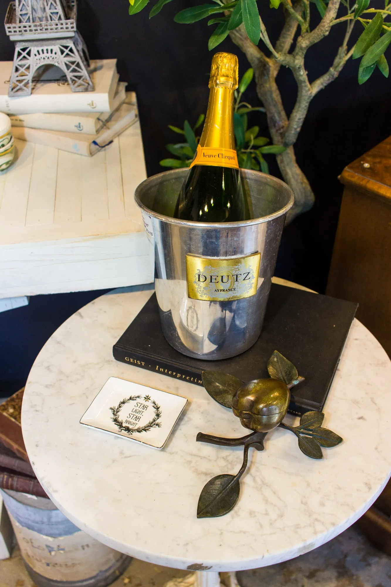Vintage French Metal Ice Bucket | Deutz Label