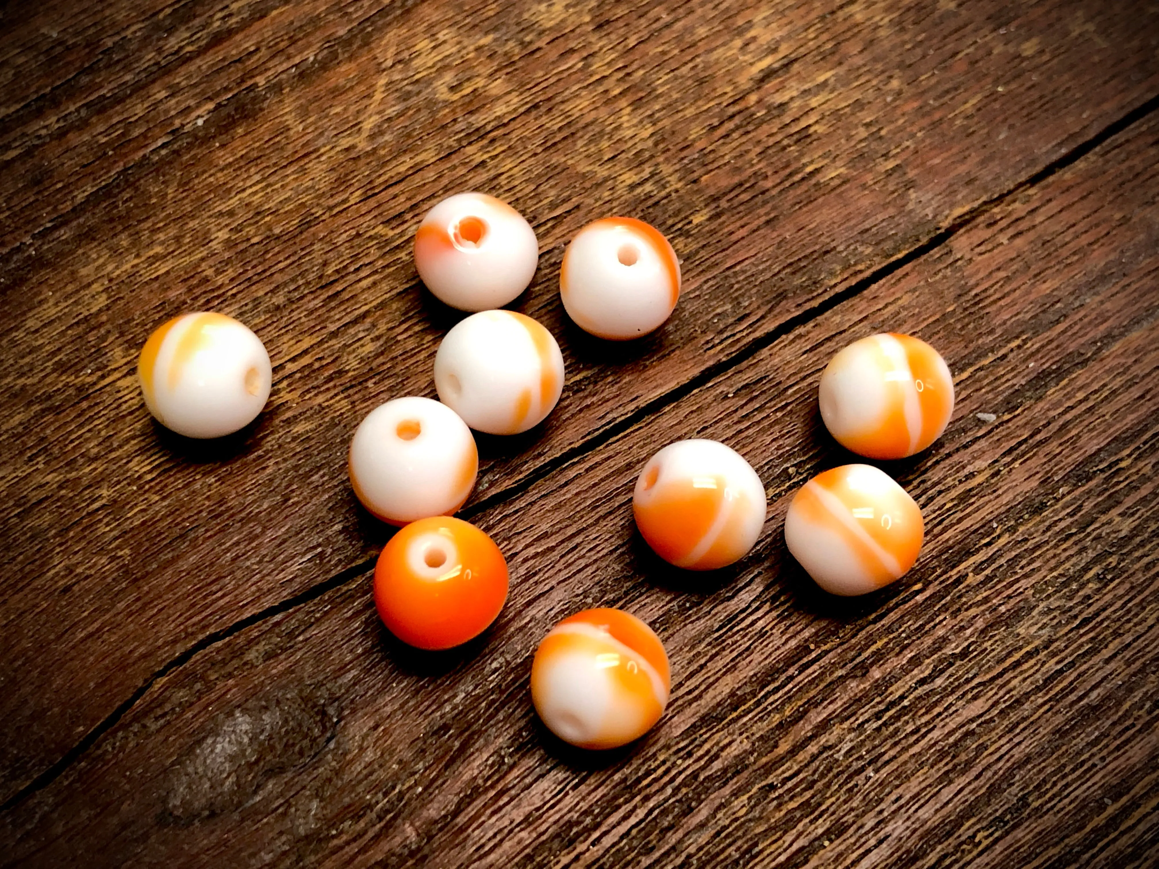 Vintage German Glass 8mm Round Beads