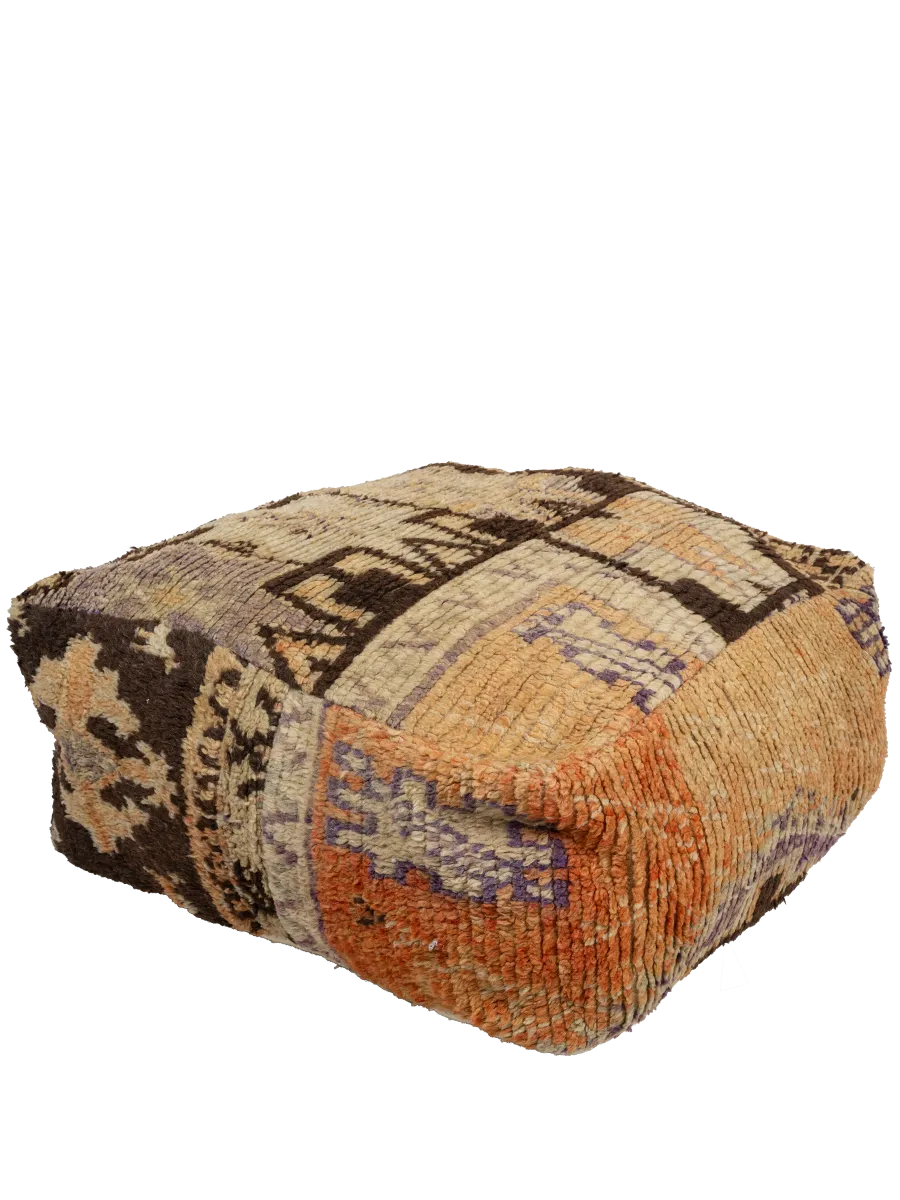 Vintage Sidi Mokhtar Pouf - Earthy Symbols