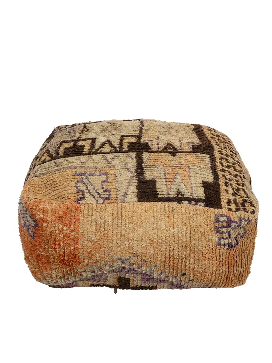 Vintage Sidi Mokhtar Pouf - Earthy Symbols