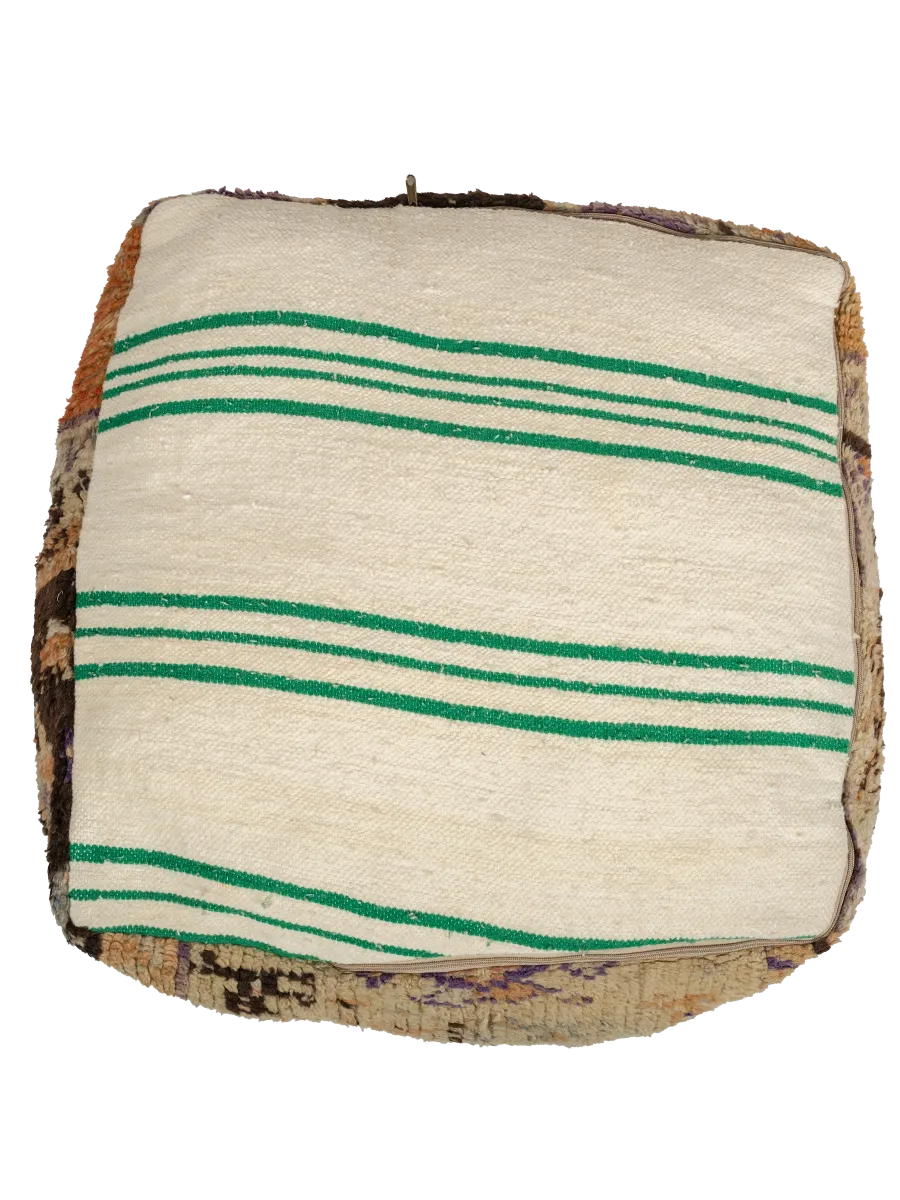Vintage Sidi Mokhtar Pouf - Earthy Symbols