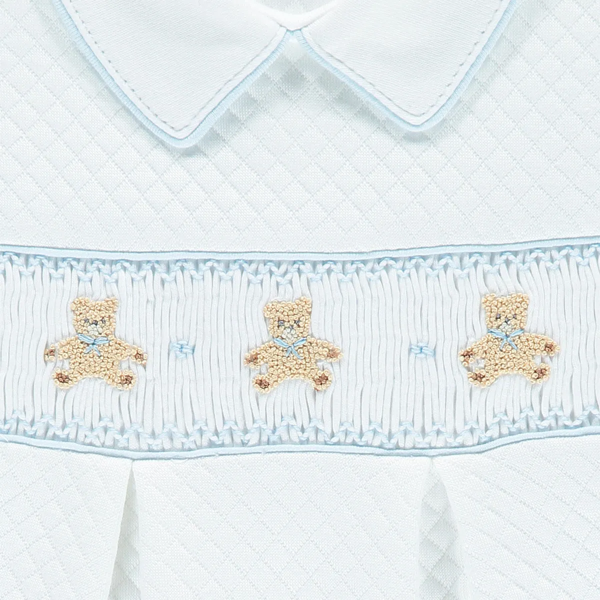 White Three Nursery Bears Quilted Babygrow