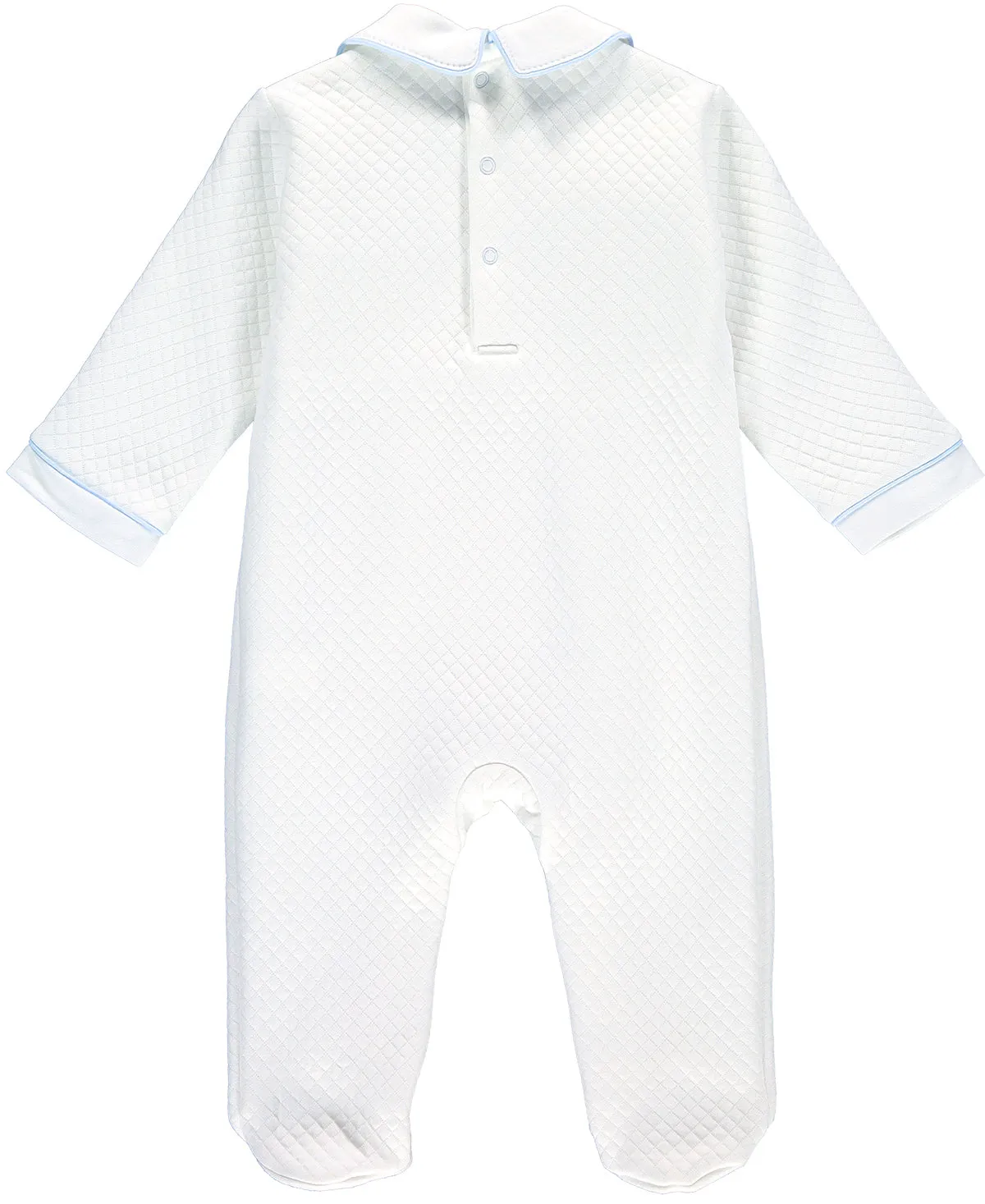 White Three Nursery Bears Quilted Babygrow