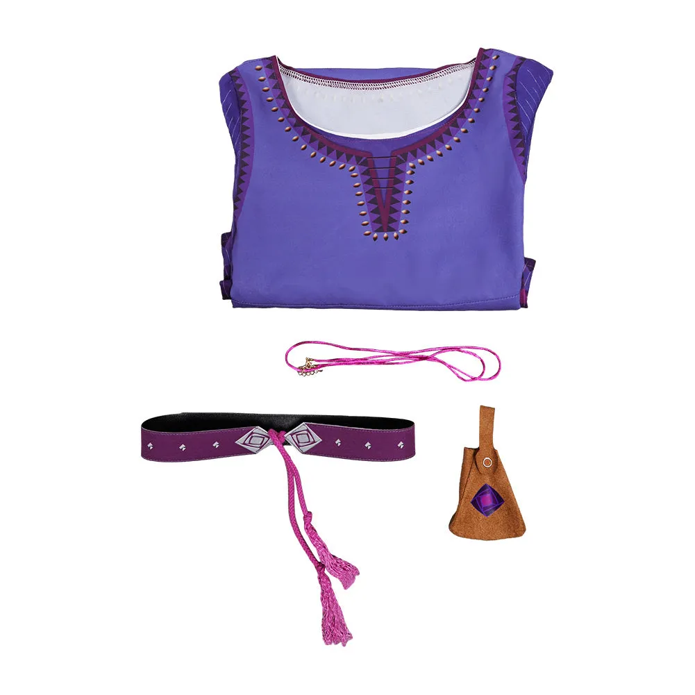 Wish Asha Purple Dress Kids Children Cosplay Costume Outfits Halloween Carnival Suit