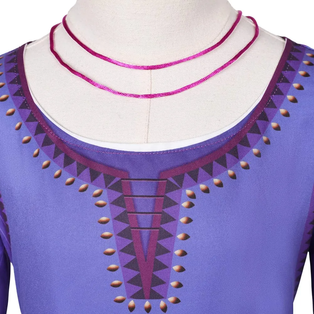 Wish Asha Purple Dress Kids Children Cosplay Costume Outfits Halloween Carnival Suit