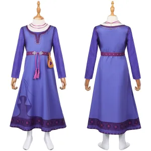 Wish Asha Purple Dress Kids Children Cosplay Costume Outfits Halloween Carnival Suit