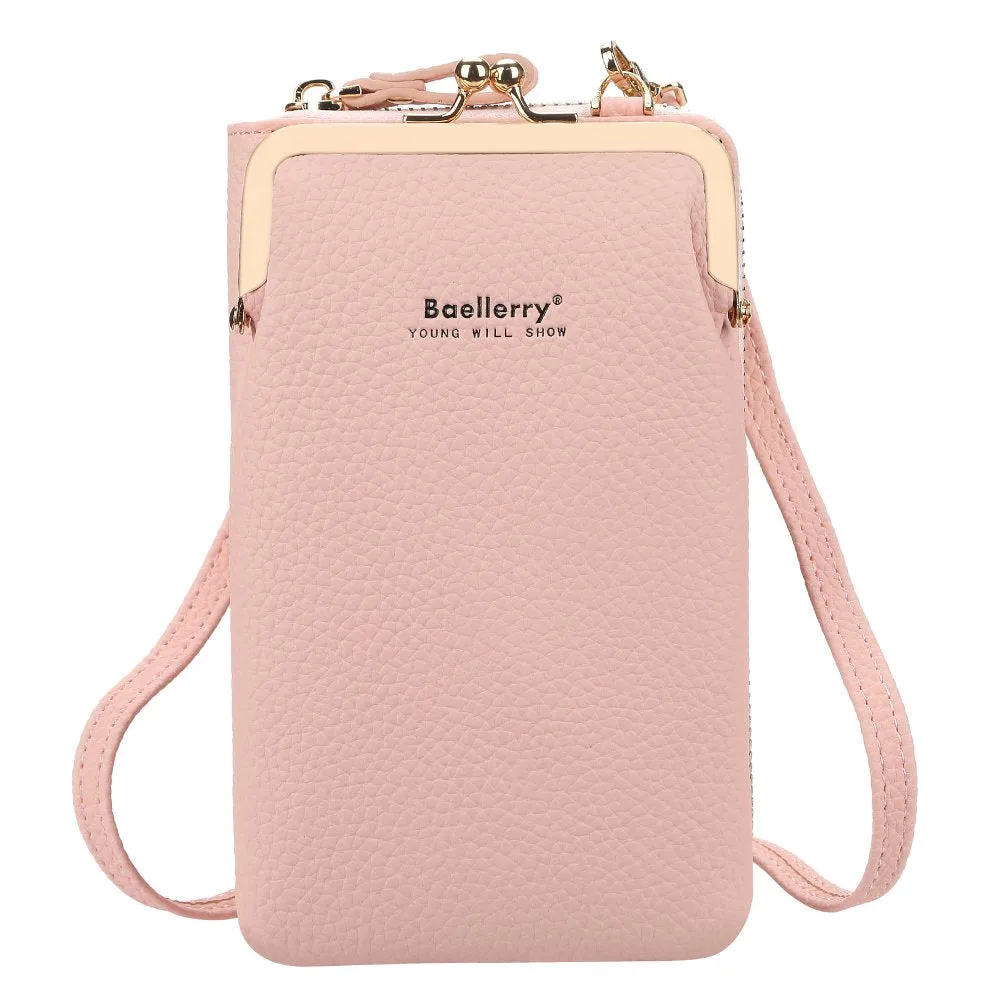 Women Crossbody Faux Leather Mini  Messenger Bag -gray