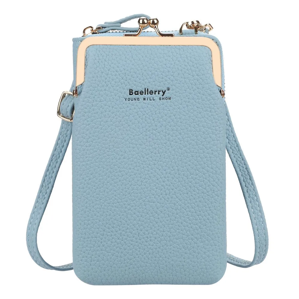 Women Crossbody Faux Leather Mini  Messenger Bag -gray