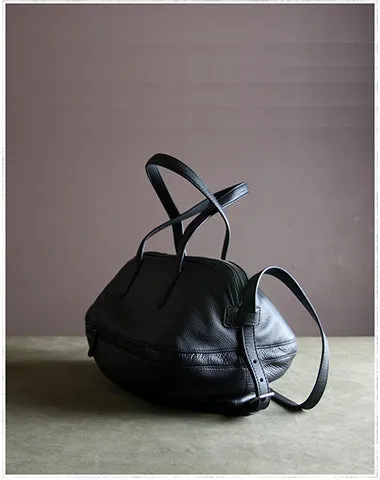 Womens Leather Barrel Shoulder Purse Womens Gray Bucket Leather Handbag Shoulder Bag for Ladies