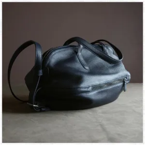 Womens Leather Barrel Shoulder Purse Womens Gray Bucket Leather Handbag Shoulder Bag for Ladies