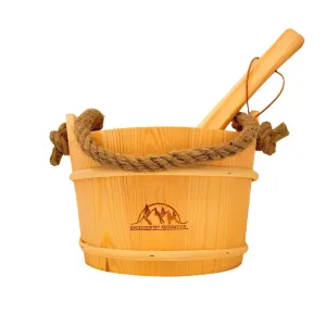 Wooden Pail 4L with Plastic Insert  & Ladle