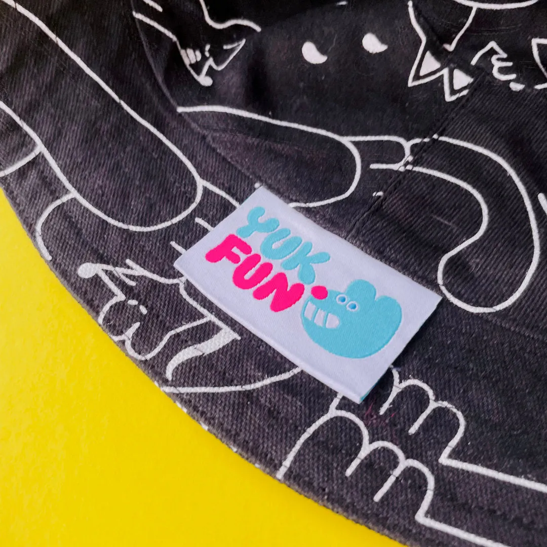 YUK FUN Black Dora Bucket Hat