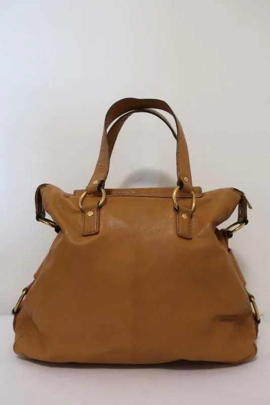 Yves Saint Laurent Muse Messenger Bag Camel Leather Large Tote Shoulder Bag