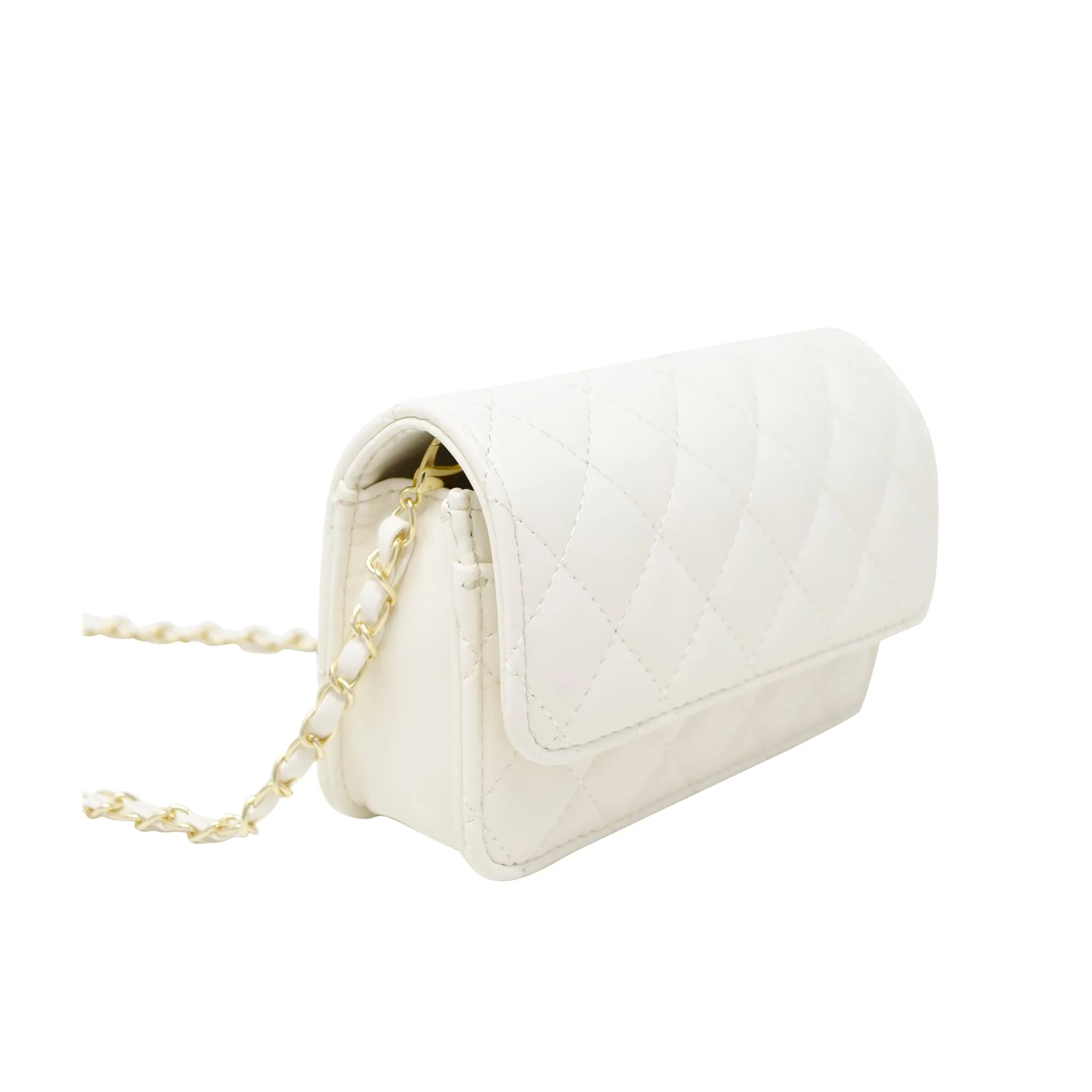 Zomi Gems Classic Quilted Bag - White
